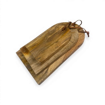 Signature Arched Mango Wood Cutting Board Set of 3 - Image 1