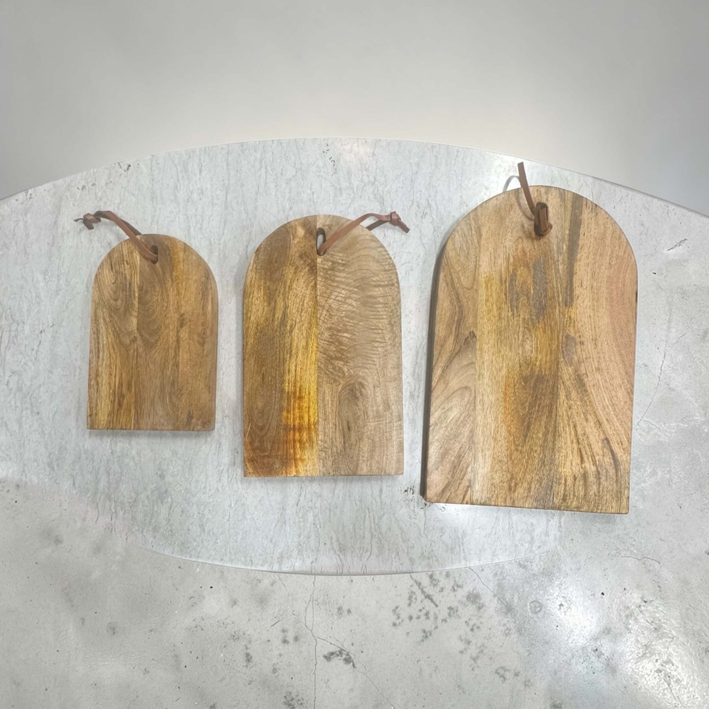 Signature Arched Mango Wood Cutting Board Set of 3 - Image 3