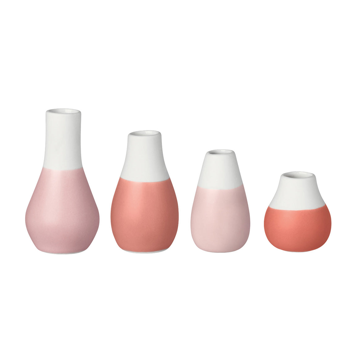 Ceramic Pastel Mini Vases Set of 4 – Scandinavian Vase Gift Set for Tiny Flowers or Buds