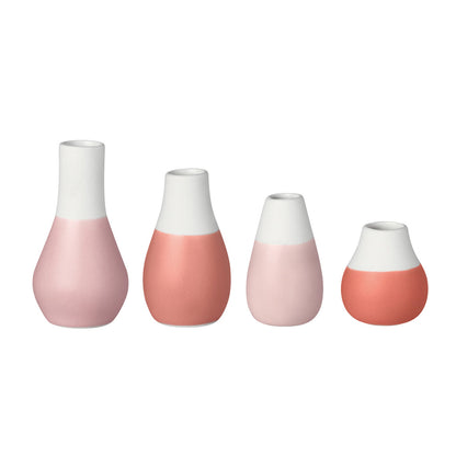 Ceramic Pastel Mini Vases Set of 4 – Scandinavian Vase Gift Set for Tiny Flowers or Buds
