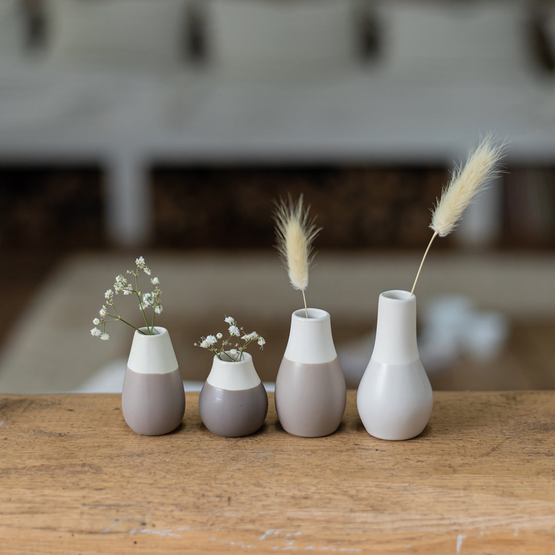 Ceramic Pastel Mini Vases Set of 4 – Scandinavian Vase Gift Set for Tiny Flowers or Buds product image