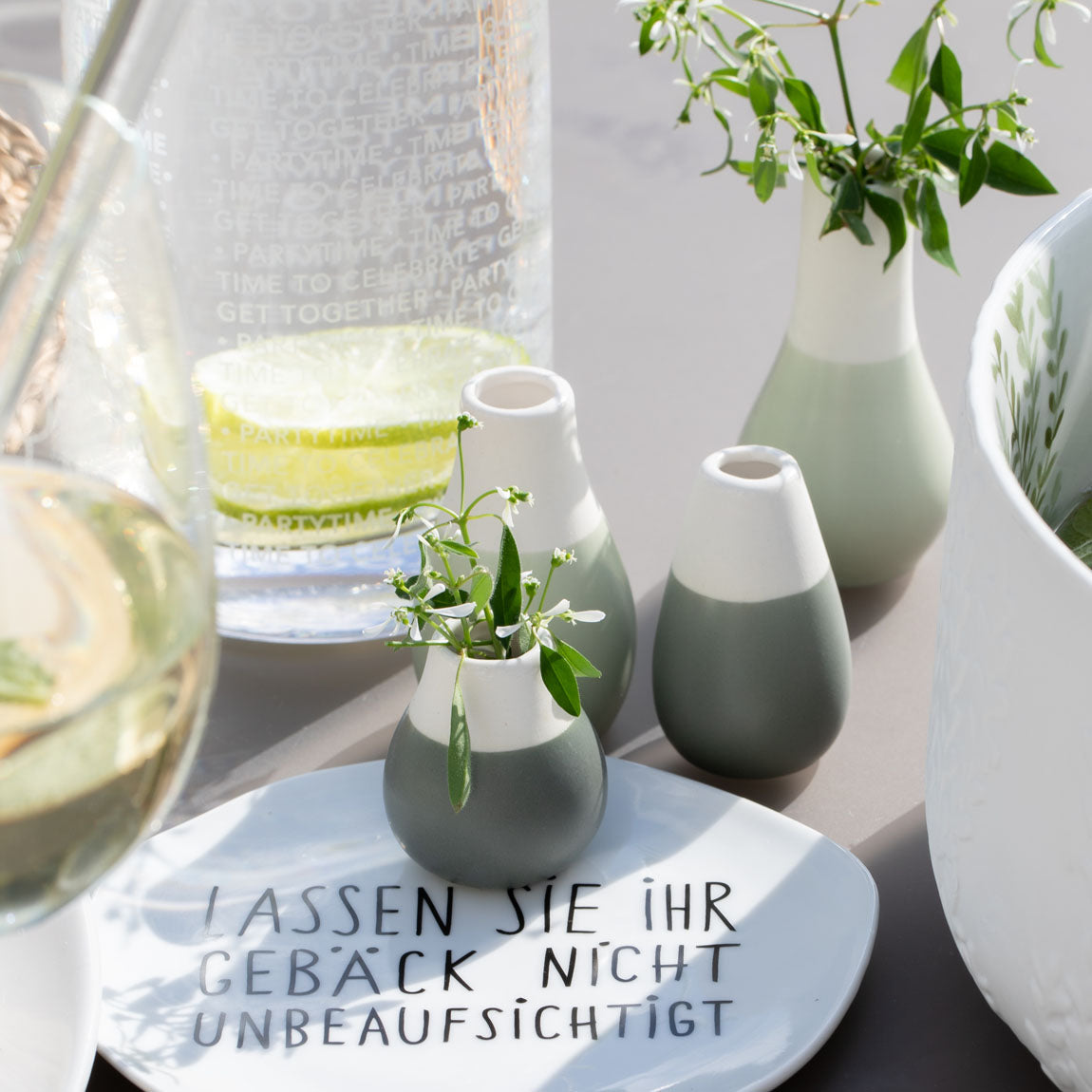 Ceramic Pastel Mini Vases Set of 4 – Scandinavian Vase Gift Set for Tiny Flowers or Buds product image