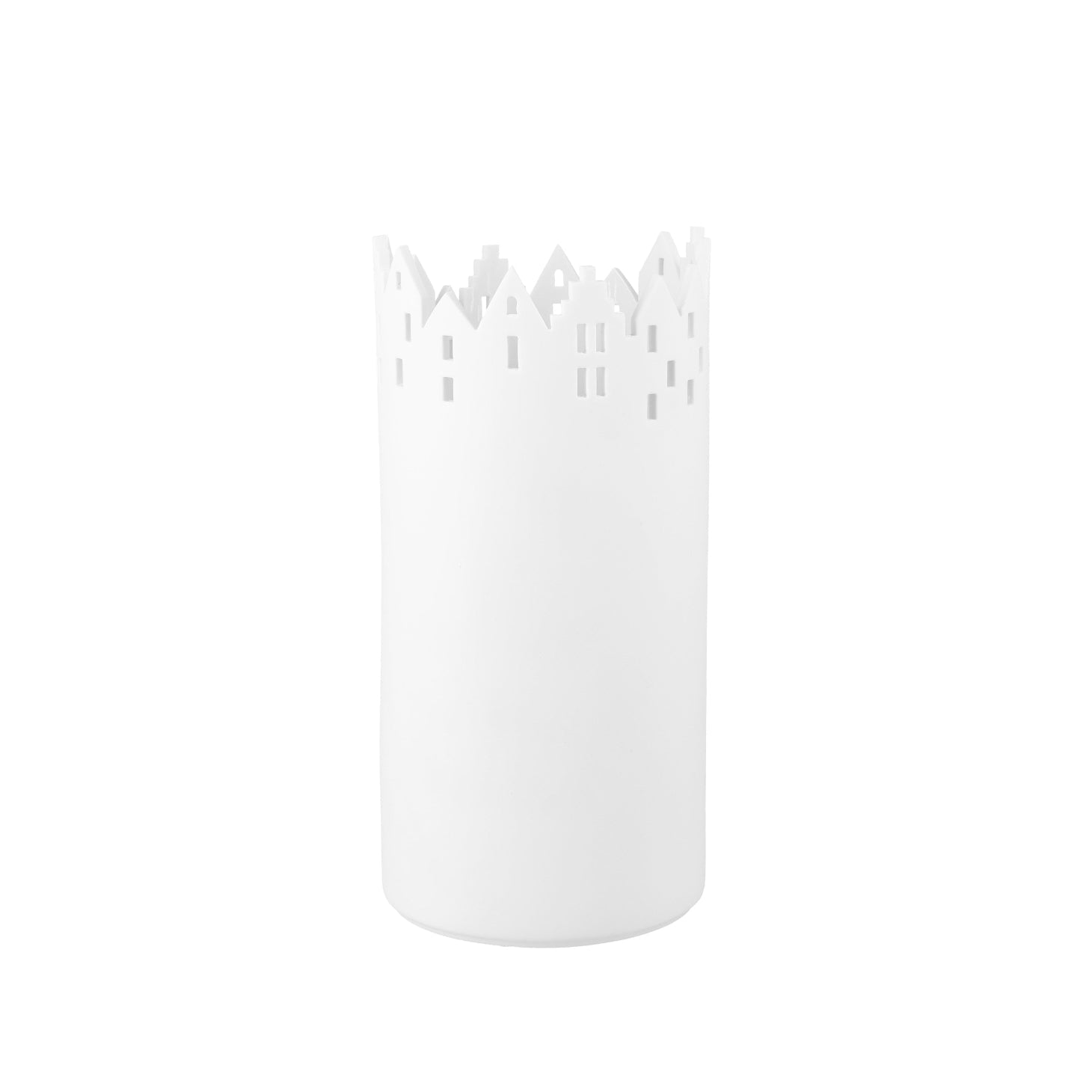 City Light Porcelain Cityscape Vase - Modern Ceramic Tealight for Urban Home Décor