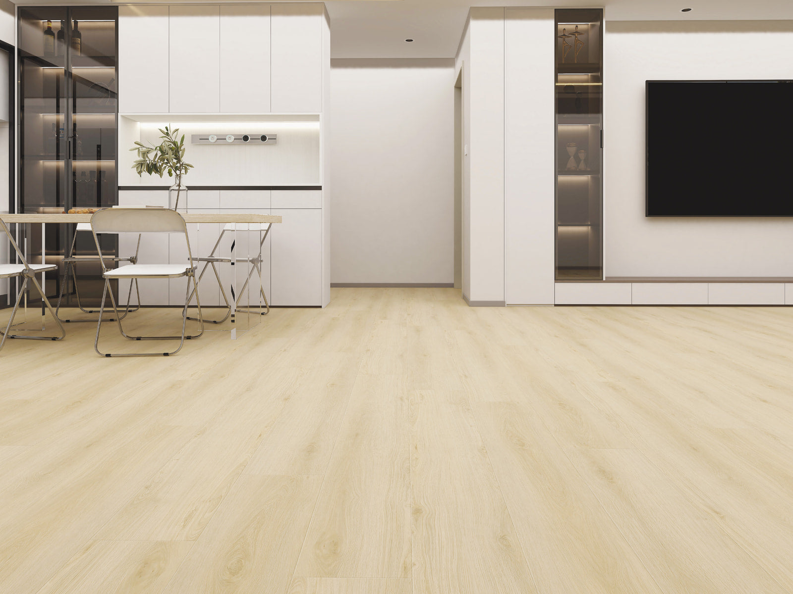 Cream Oak SPC flooring detail view