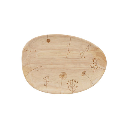 Decorative wood trays with garden and village designs