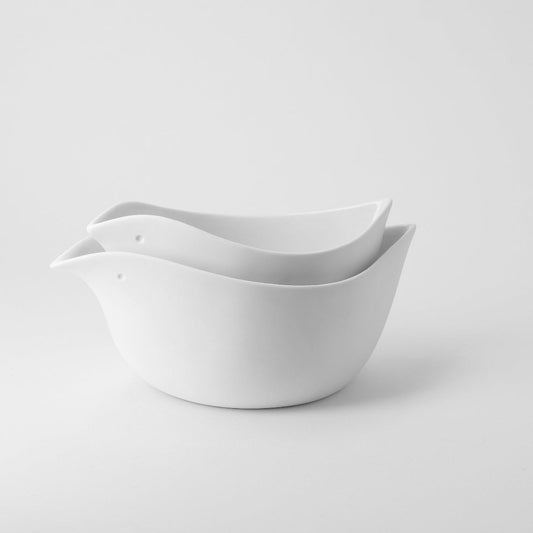 Early Bird porcelain bird-shaped bowls set of 2