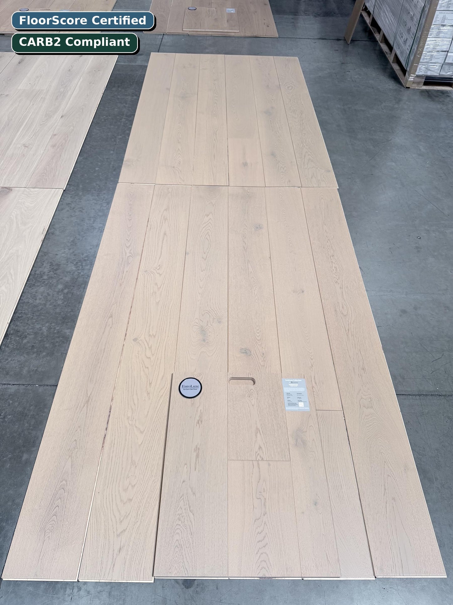 Valencia Euro Luxe engineered European oak flooring — FloorScore Certified, CARB2 Compliant