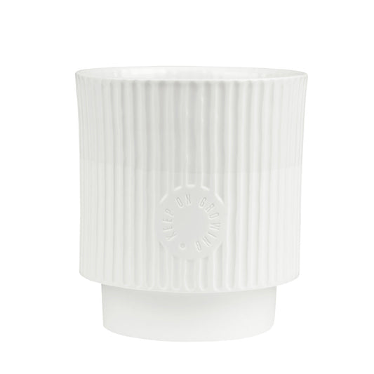 Friends of the Family Porcelain Flower Pot - White Minimalist Design for Herbs and Plants