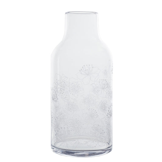 Glass Vase with Flowers Decoration - Tall Storage or Flower Vase 11.8"