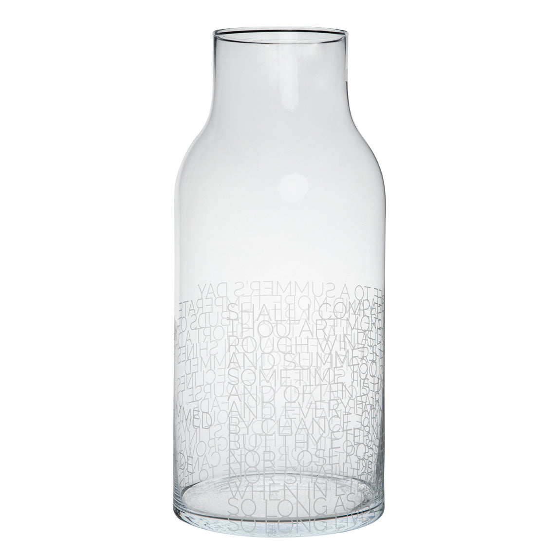 Glass Vase with Shakespear's Summer's Day Decoration - Floor or Countertop Vase 19.7"