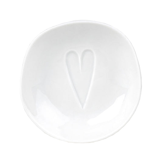 Porcelain Decorative Mini Bowl with Embossed Heart – Food Safe