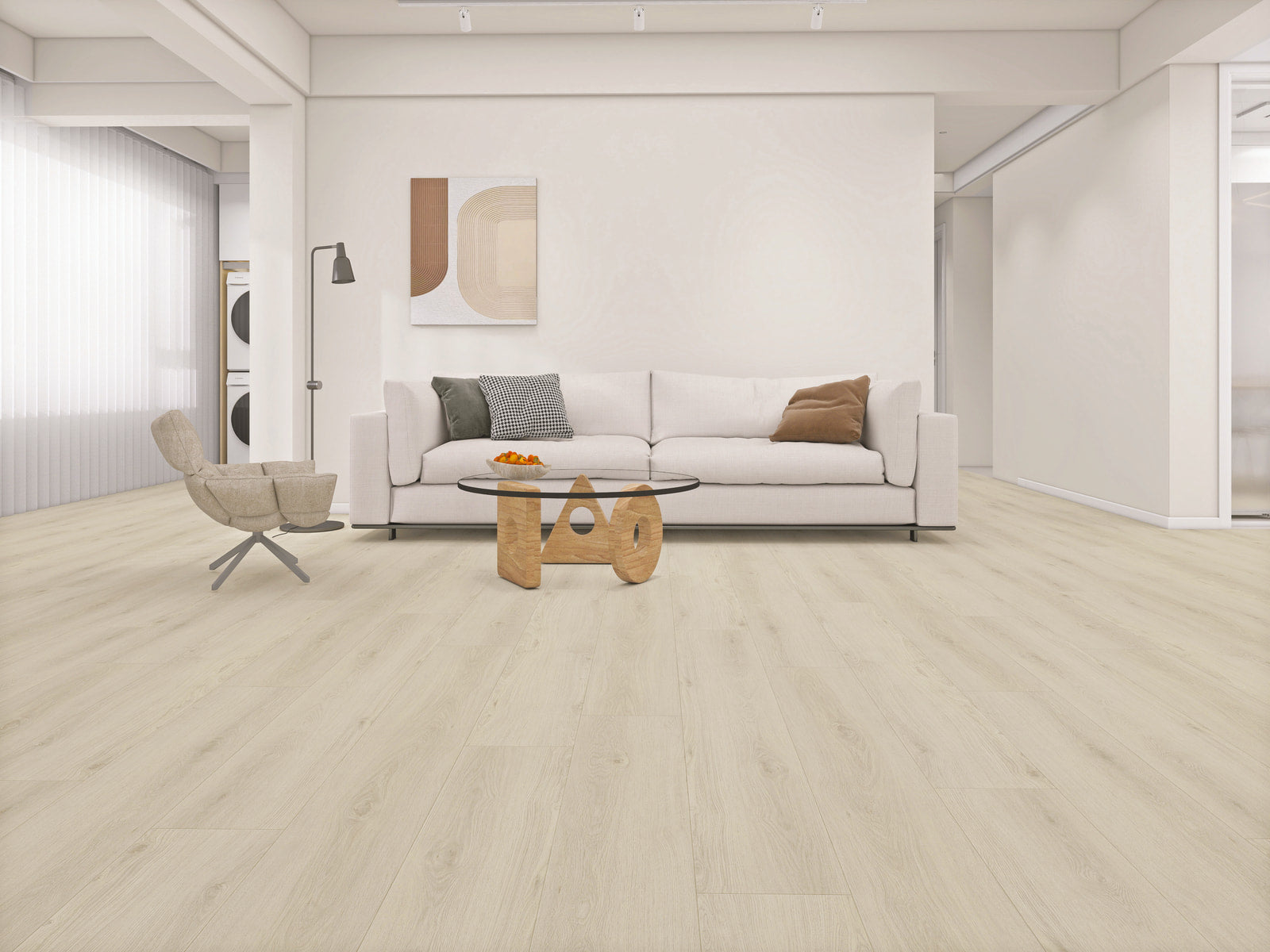 Ivory Oak SPC flooring detail view