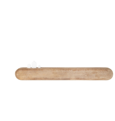 Acacia Wood Magnetic Key Holder with Porcelain House Decoration