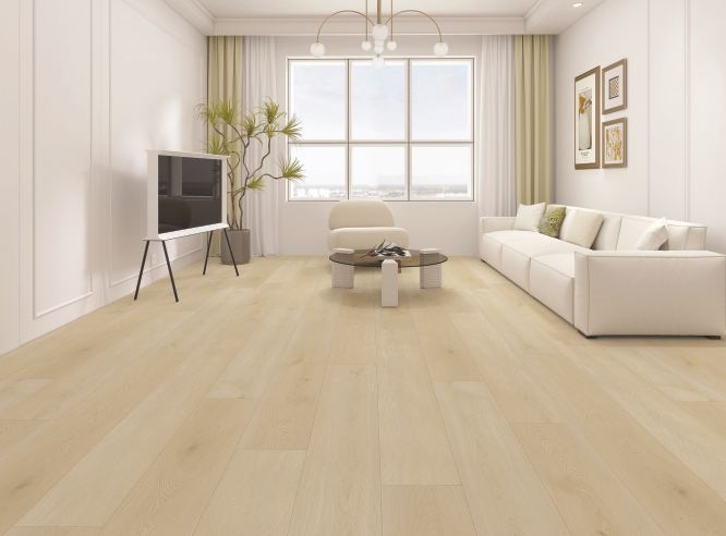 Latte Oak SPC flooring room view