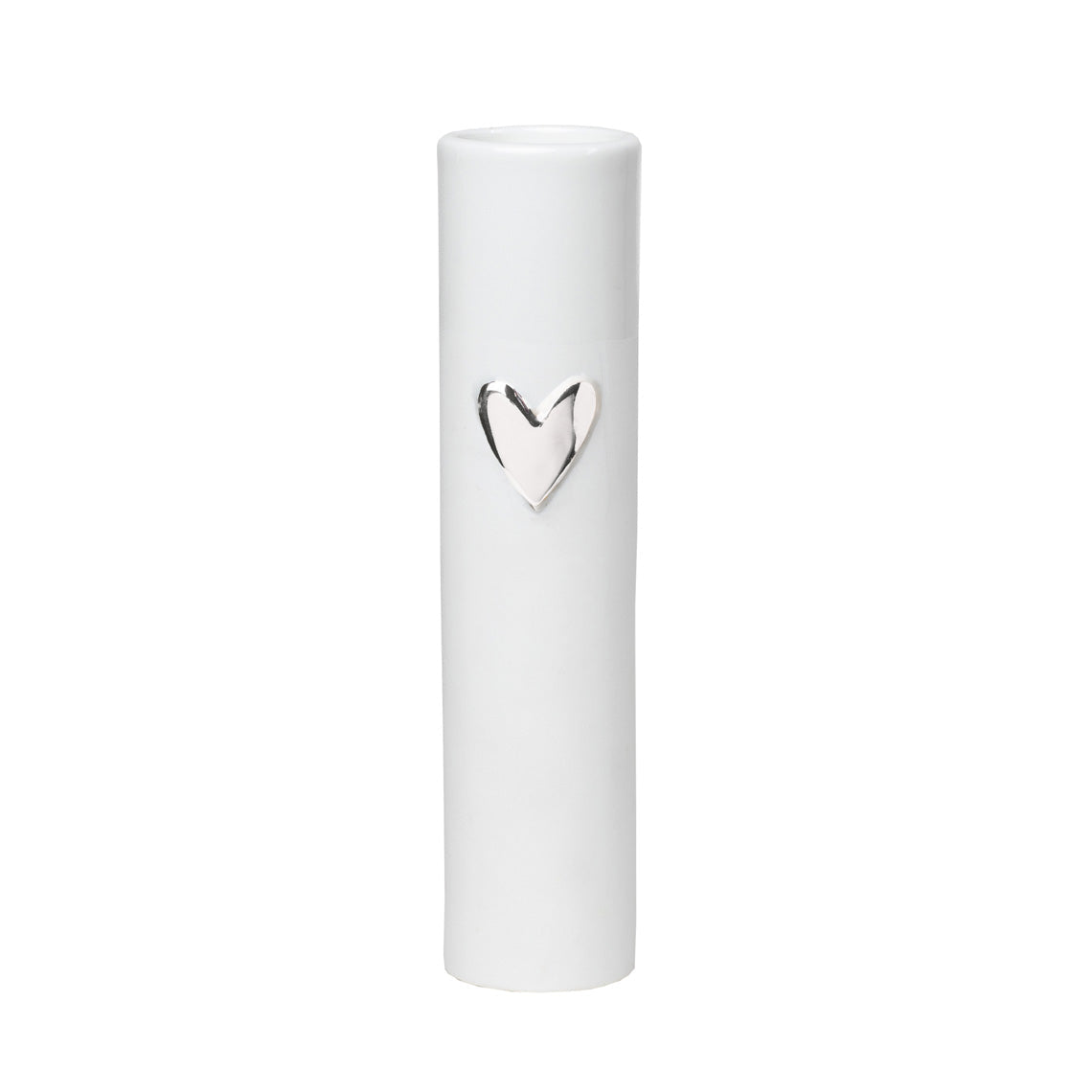 Love Heart Porcelain Vase – Modern Vase with Gold or Silver Heart Accents