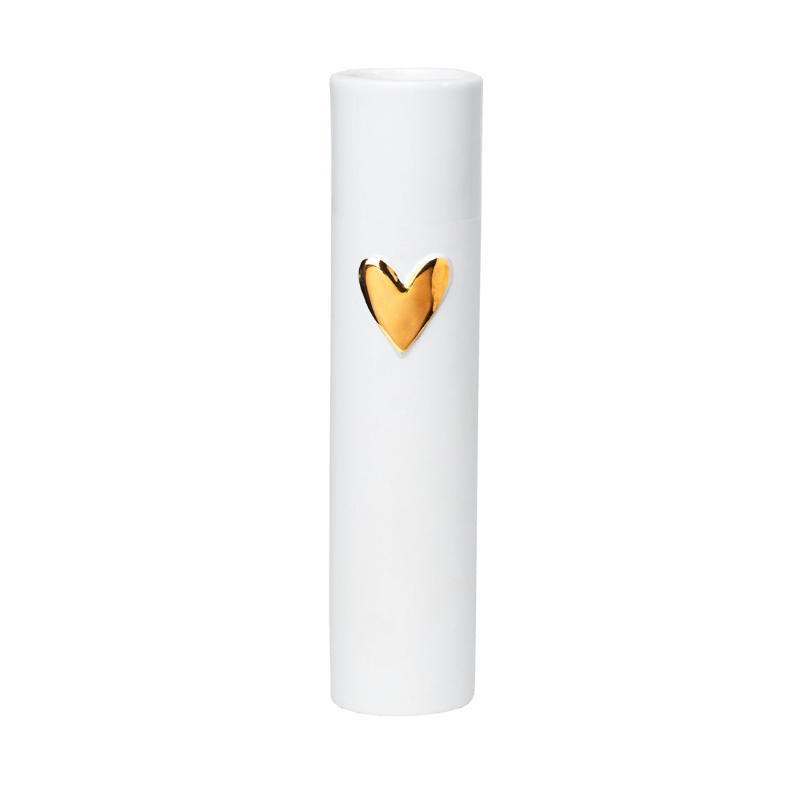 Love Heart Porcelain Vase – Modern Vase with Gold or Silver Heart Accents product image