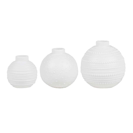 Miracle Porcelain Mini Globe Vase Set of 3 Vases Minimalist Home Décor