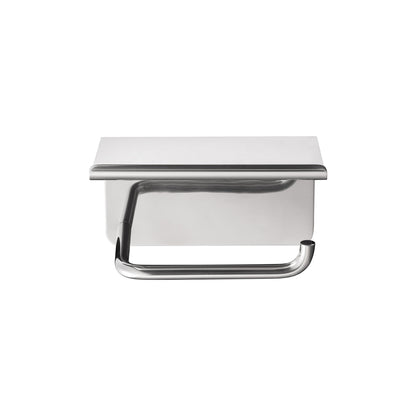 Polished stainless steel MODO toilet paper holder with tray