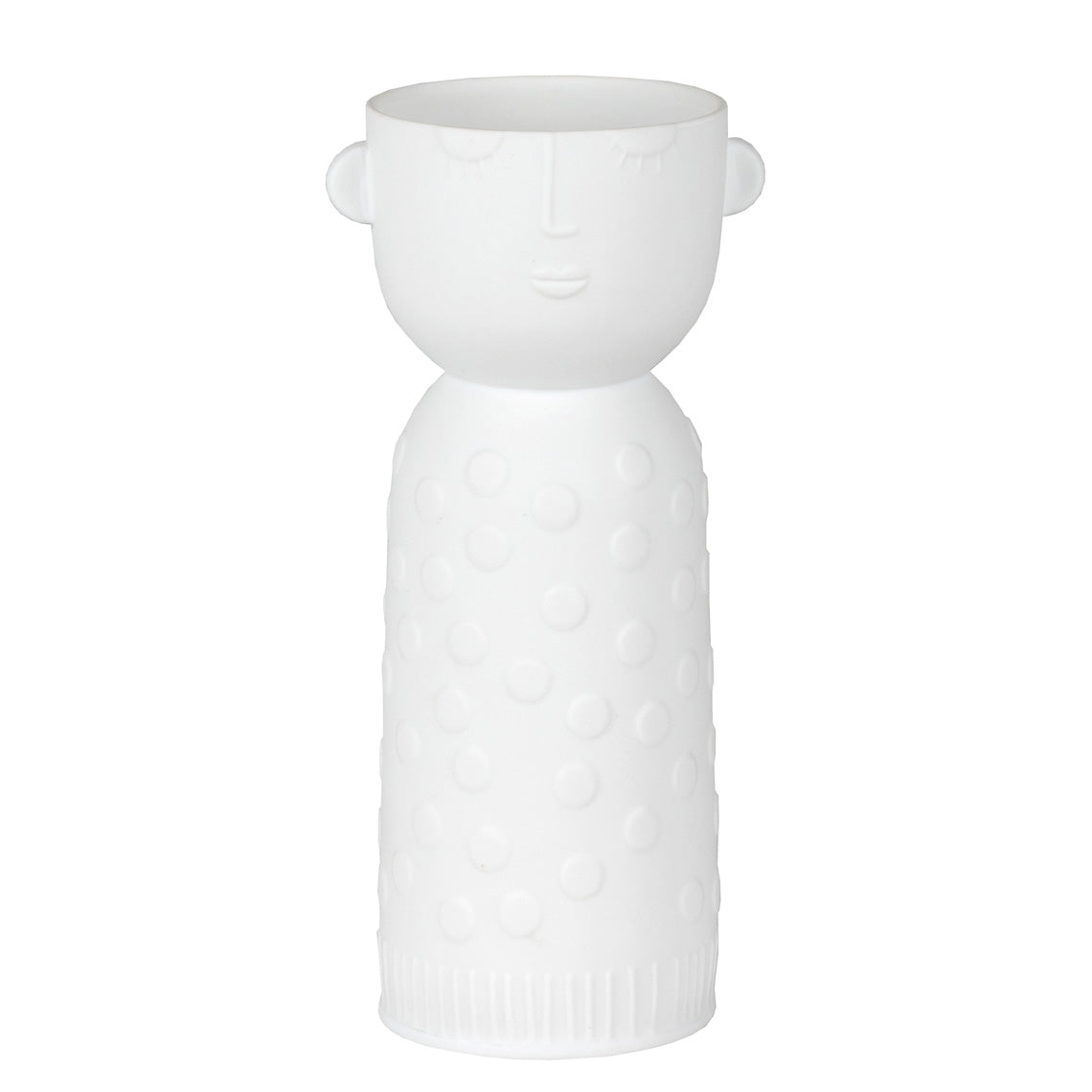 Natural Forms White Porcelain Face Shaped Vase - Decorative Sculptural Vase