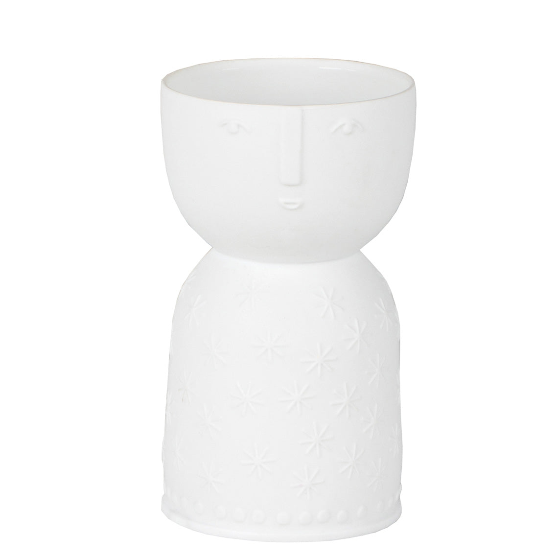 Natural Forms White Porcelain Face Shaped Vase - Decorative Sculptural Vase product image