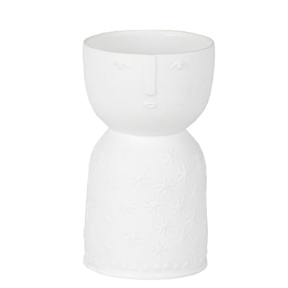 Natural Forms White Porcelain Face Shaped Vase - Decorative Sculptural Vase product image