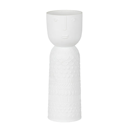 Natural Forms White Porcelain Face Shaped Vase - Decorative Sculptural Vase product image