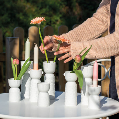 Natural Forms White Porcelain Face Shaped Vase - Decorative Sculptural Vase product image