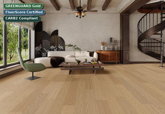 Whiskey Opulent Couture engineered European oak flooring — GREENGUARD Gold, FloorScore Certified, CARB2 Compliant