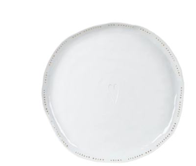 Organic shape porcelain serving plate