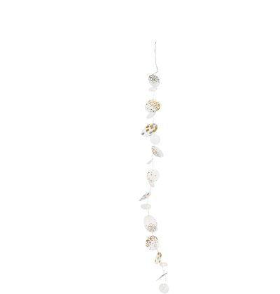 Paper Chain Decoration with LED-Lit Circles and Gold Accents