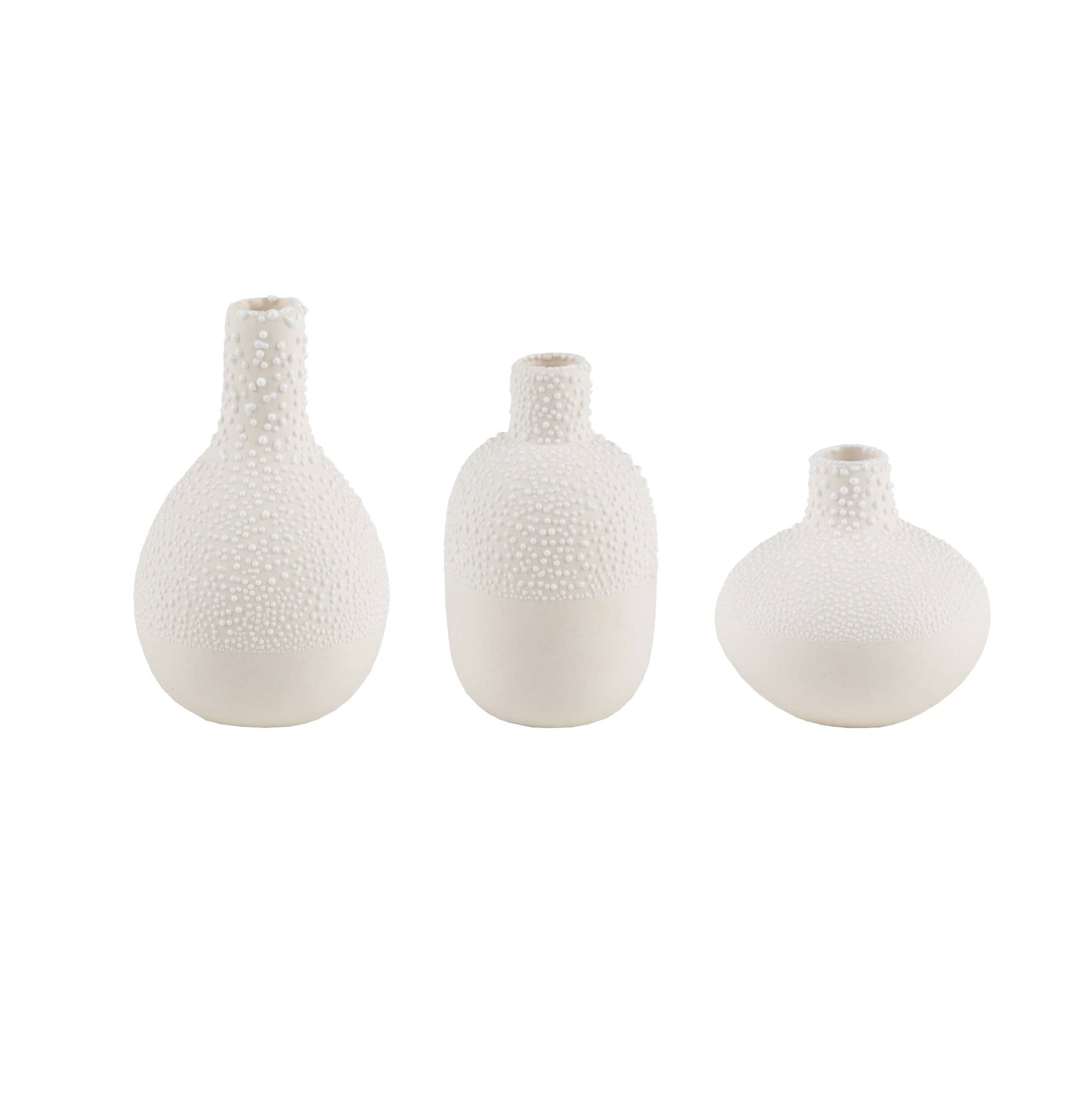 Pearl Stoneware Mini Vase Set - Set of 3