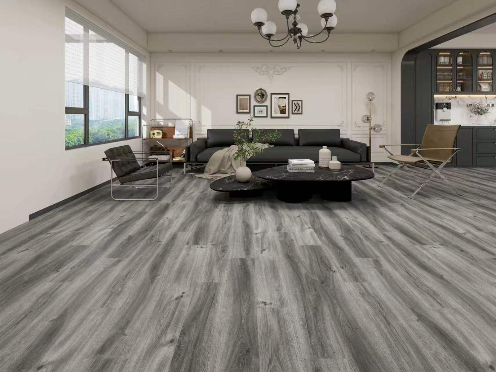 Pebble Oak SPC flooring detail view