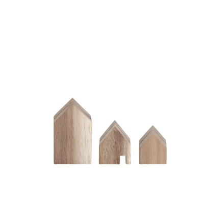 Acacia Wood Photo and Postcard Holder Set of 3 – Village Houses