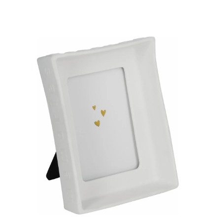 White Porcelain Picture Frame for Wallet-Size Photos