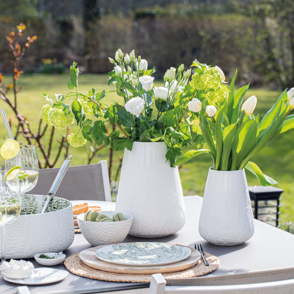 Poetry White Porcelain Vase with Embossed Design - Flower Vase and Sculptural Vase for Home Decor product image