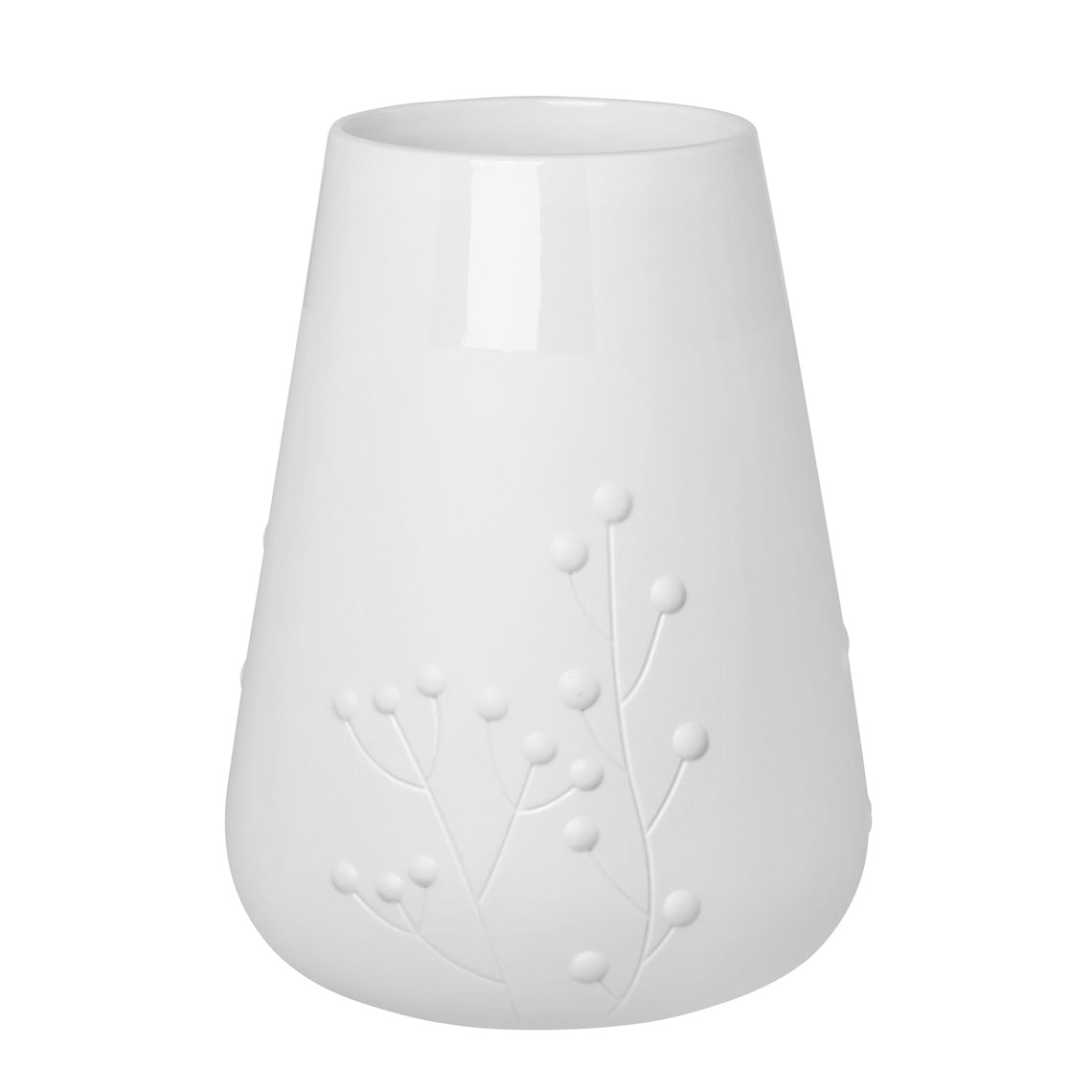 Poetry White Porcelain Vase with Embossed Design - Flower Vase and Sculptural Vase for Home Decor product image