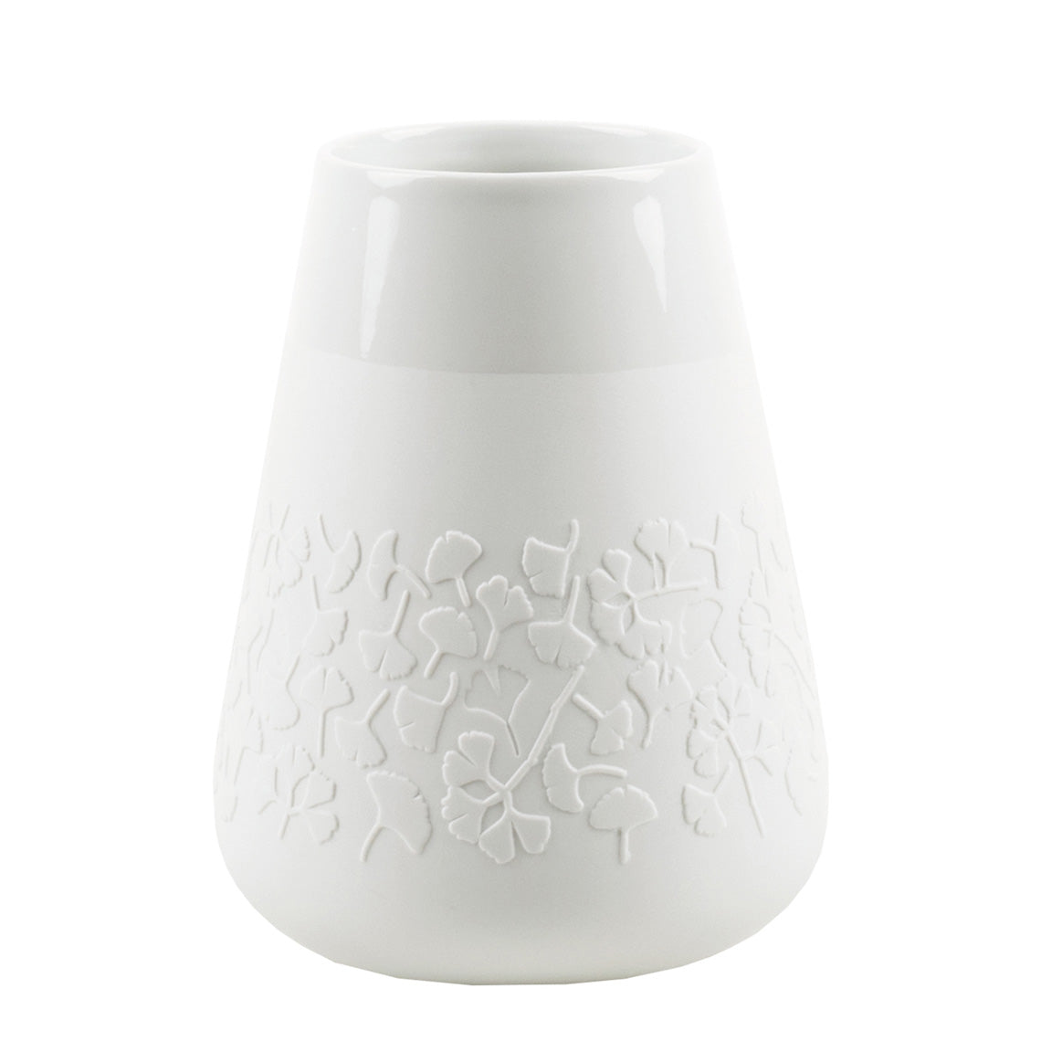 Poetry White Porcelain Vase with Embossed Design - Flower Vase and Sculptural Vase for Home Decor product image