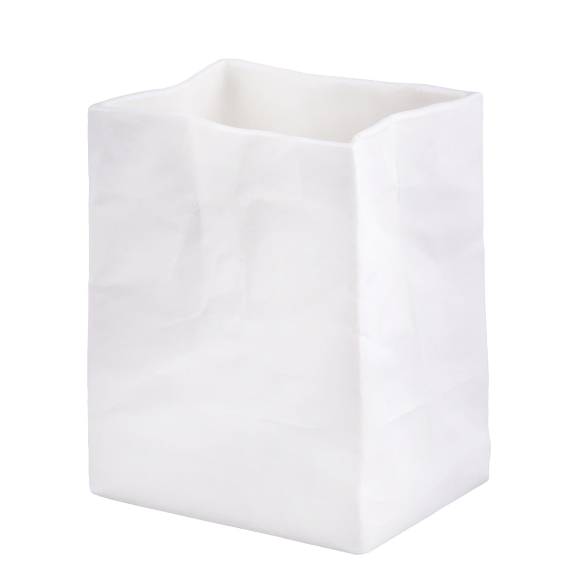 Porcelain Bag Design Vase – Food Safe, Catchall, Storage Vessel & Modern Home Decor