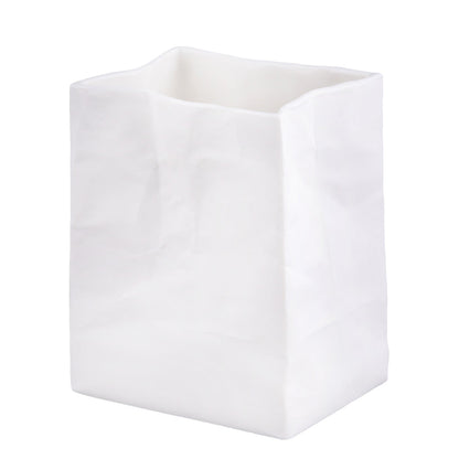 Porcelain Bag Design Vase – Food Safe, Catchall, Storage Vessel & Modern Home Decor