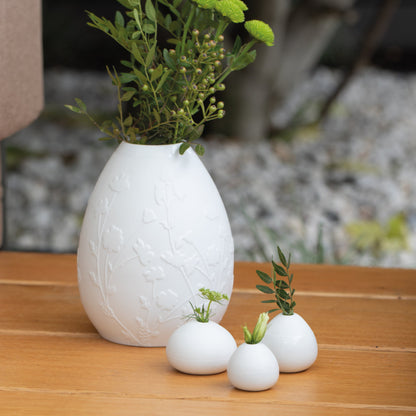 Porcelain Globe Shape Mini Vases - Set of 3 Sculptural and Tiny Flower Vase product image