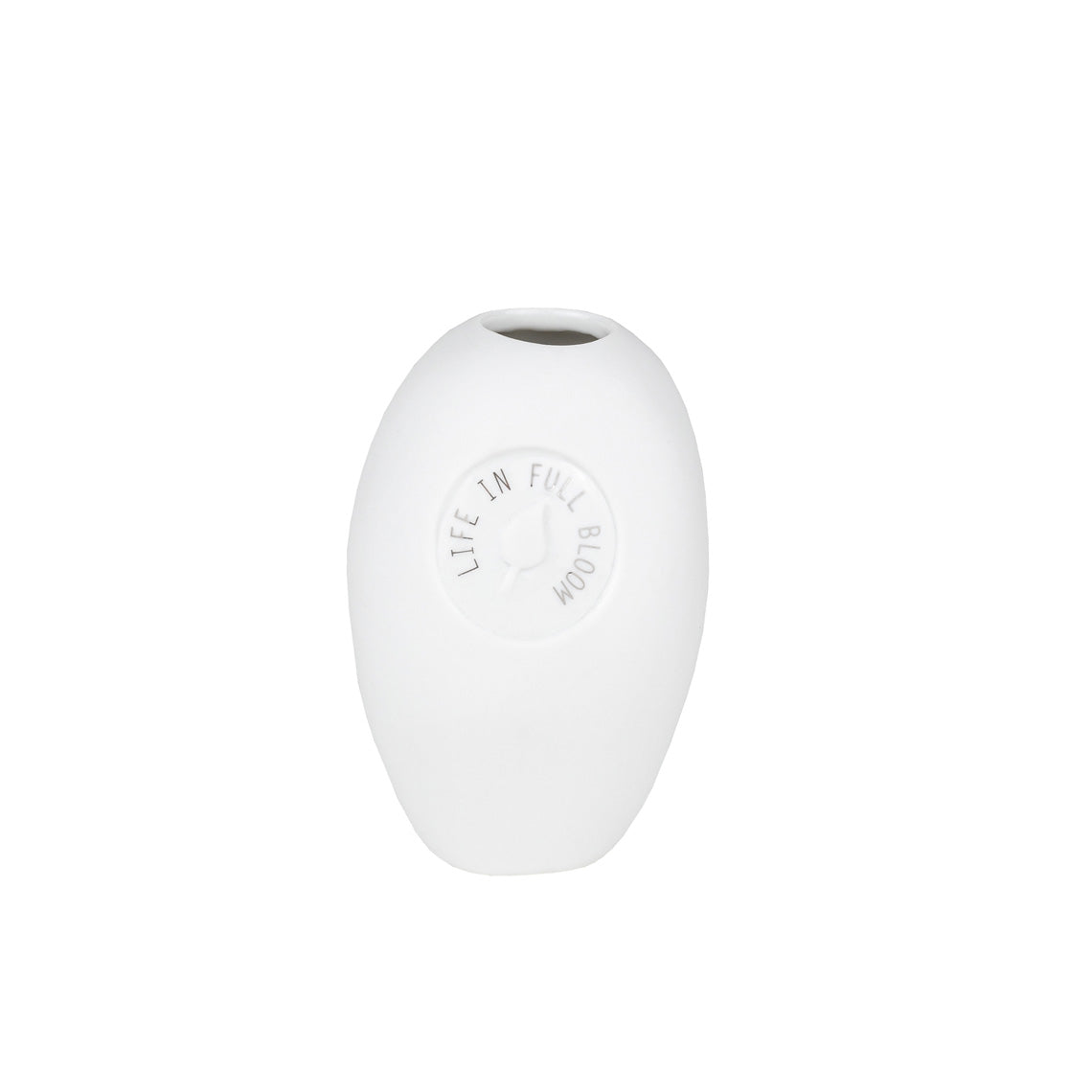 Porcelain Mini Flower Vase with Life In Full Bloom Graphic