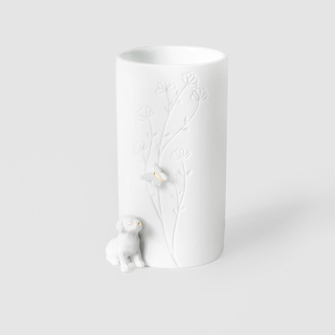 Porcelain Stories Decorative Puppy Dog Vase - Handcrafted Flower and Sculptural Vase