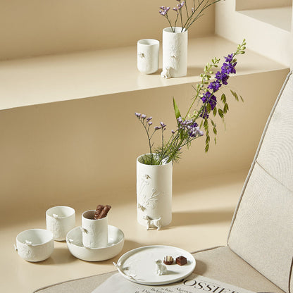 Porcelain Stories Decorative Puppy Dog Vase - Handcrafted Flower and Sculptural Vase product image