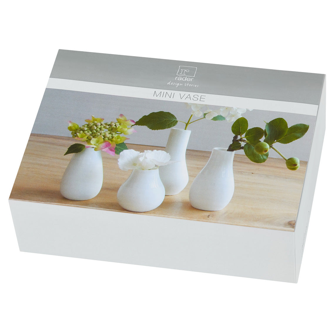 Porcelain White Mini Vases Set of 4 – Scandinavian Vase Gift Set for Tiny Flowers or Buds product image