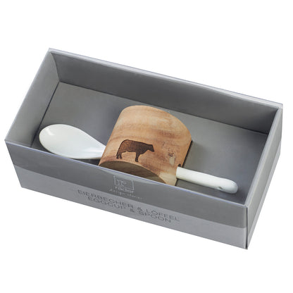 Acacia wood egg cup lifestyle