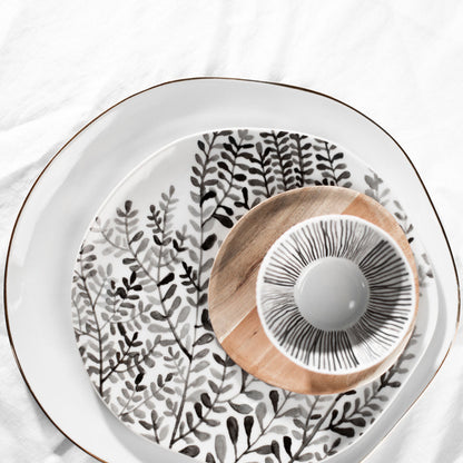 Small acacia wood plate lifestyle