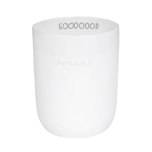 Goooood Morning porcelain handleless mug