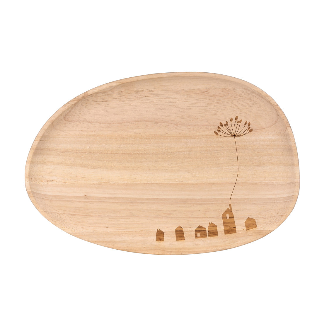 Small Town decorative wood tray