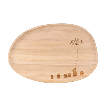 Small Town decorative wood tray