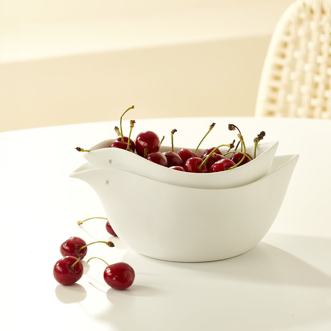 Early Bird porcelain bowls lifestyle view